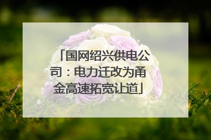 国网绍兴供电公司：电力迁改为甬金高速拓宽让道