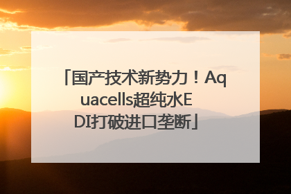 国产技术新势力！Aquacells超纯水EDI打破进口垄断