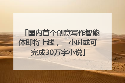 国内首个创意写作智能体即将上线，一小时或可完成30万字小说