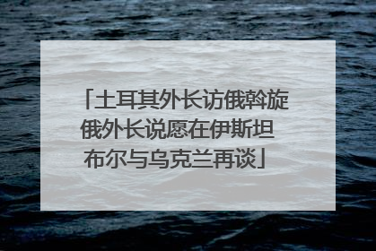 土耳其外长访俄斡旋 俄外长说愿在伊斯坦布尔与乌克兰再谈