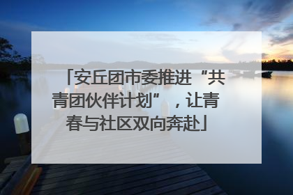 安丘团市委推进“共青团伙伴计划”，让青春与社区双向奔赴