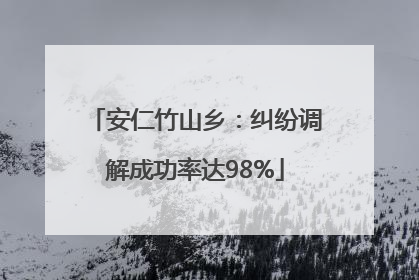 安仁竹山乡：纠纷调解成功率达98%