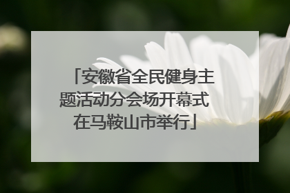 安徽省全民健身主题活动分会场开幕式在马鞍山市举行