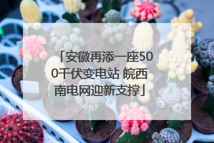 安徽再添一座500千伏变电站 皖西南电网迎新支撑