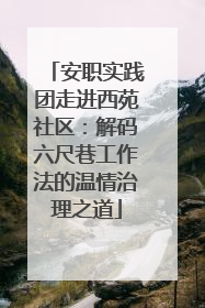 安职实践团走进西苑社区：解码六尺巷工作法的温情治理之道