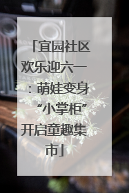 宜园社区欢乐迎六一：萌娃变身“小掌柜”开启童趣集市