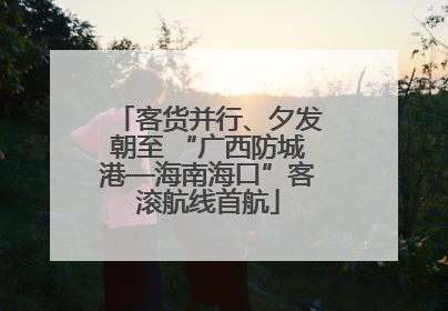 客货并行、夕发朝至 “广西防城港—海南海口”客滚航线首航