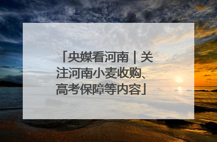 央媒看河南｜关注河南小麦收购、高考保障等内容
