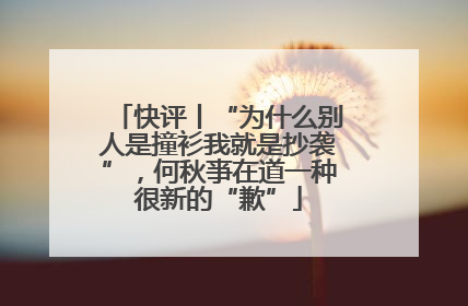 快评丨“为什么别人是撞衫我就是抄袭”，何秋亊在道一种很新的“歉”