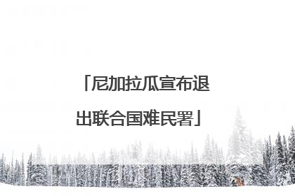 尼加拉瓜宣布退出联合国难民署