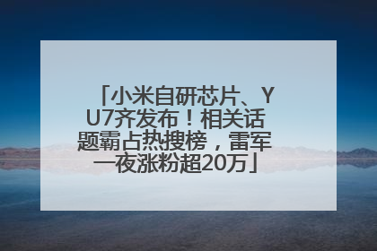 小米自研芯片、YU7齐发布！相关话题霸占热搜榜，雷军一夜涨粉超20万