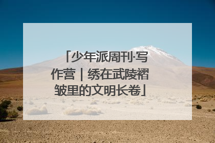 少年派周刊·写作营｜绣在武陵褶皱里的文明长卷