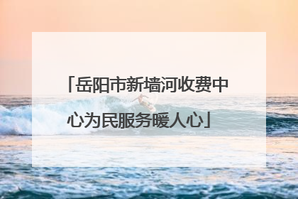 岳阳市新墙河收费中心为民服务暖人心