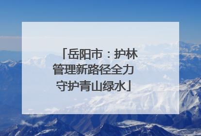 岳阳市：护林管理新路径全力守护青山绿水