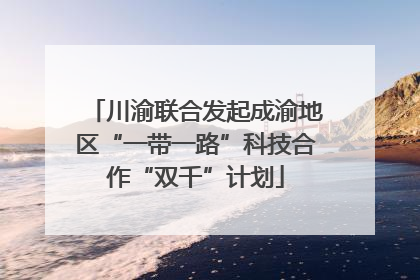 川渝联合发起成渝地区“一带一路”科技合作“双千”计划
