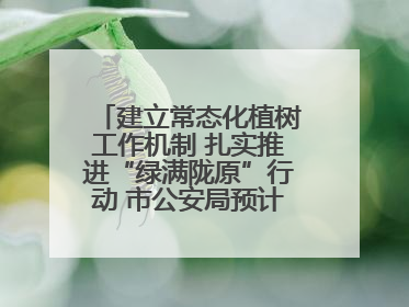 建立常态化植树工作机制 扎实推进“绿满陇原”行动 市公安局预计年底前完成1402亩绿化任务