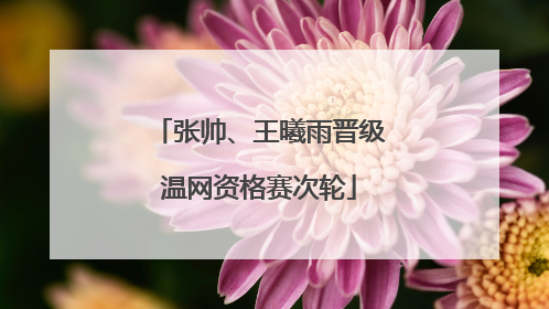 张帅、王曦雨晋级温网资格赛次轮