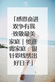 感恩奋进 双争有我·致敬最美家庭｜贺彦霞家庭：银针彩线绣出好日子