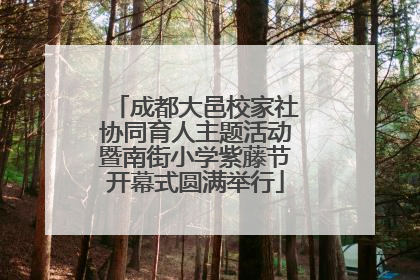 成都大邑校家社协同育人主题活动暨南街小学紫藤节开幕式圆满举行