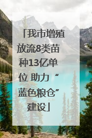 我市增殖放流8类苗种13亿单位 助力“蓝色粮仓”建设