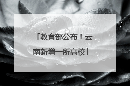 教育部公布！云南新增一所高校