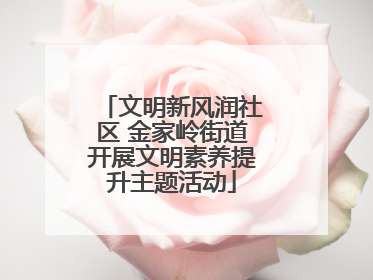 文明新风润社区 金家岭街道开展文明素养提升主题活动