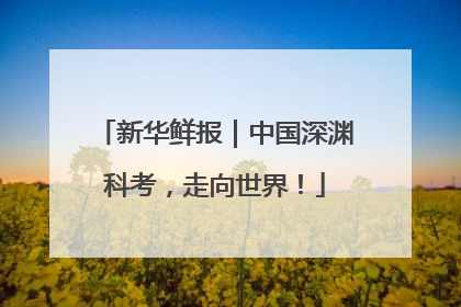 新华鲜报｜中国深渊科考，走向世界！