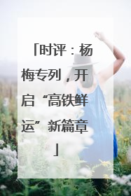 时评：杨梅专列，开启“高铁鲜运”新篇章