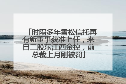 时隔多年雪松信托再有新董事获准上任，来自二股东江西金控，前总裁上月刚被罚