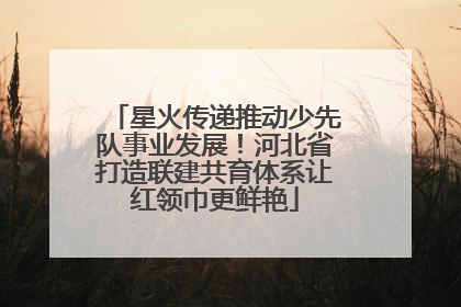 星火传递推动少先队事业发展！河北省打造联建共育体系让红领巾更鲜艳