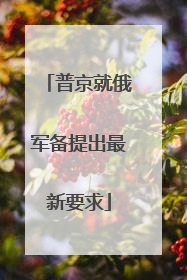 普京就俄军备提出最新要求