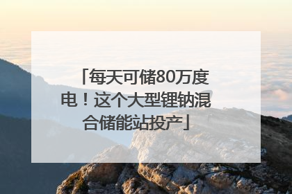 每天可储80万度电！这个大型锂钠混合储能站投产
