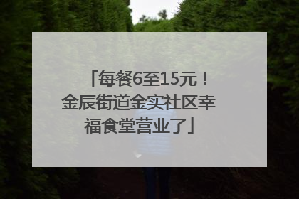 每餐6至15元！金辰街道金实社区幸福食堂营业了