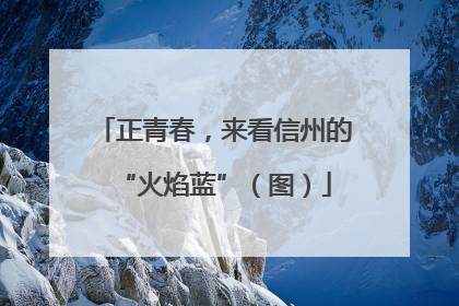 正青春，来看信州的“火焰蓝”（图）