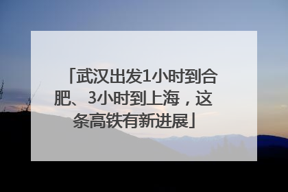 武汉出发1小时到合肥、3小时到上海，这条高铁有新进展