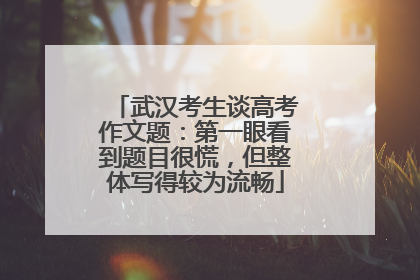 武汉考生谈高考作文题：第一眼看到题目很慌，但整体写得较为流畅
