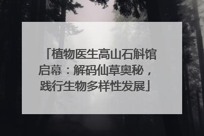 植物医生高山石斛馆启幕：解码仙草奥秘，践行生物多样性发展