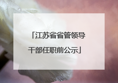 江苏省省管领导干部任职前公示