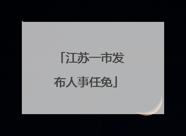 江苏一市发布人事任免