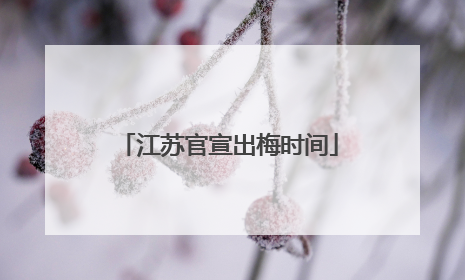 江苏官宣出梅时间