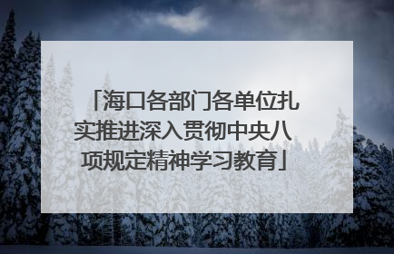 海口各部门各单位扎实推进深入贯彻中央八项规定精神学习教育