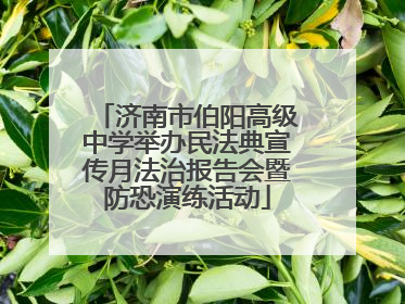 济南市伯阳高级中学举办民法典宣传月法治报告会暨防恐演练活动