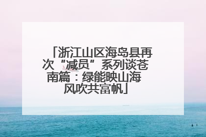 浙江山区海岛县再次“减员”系列谈苍南篇：绿能映山海 风吹共富帆