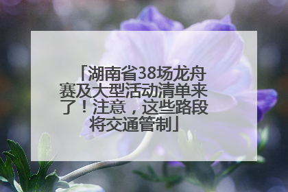 湖南省38场龙舟赛及大型活动清单来了！注意，这些路段将交通管制