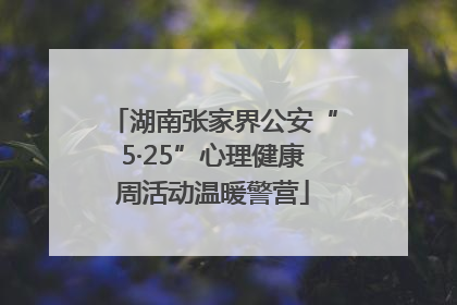 湖南张家界公安“5·25”心理健康周活动温暖警营