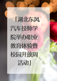 湖北东风汽车技师学院举办职业教育体验暨校园开放周活动