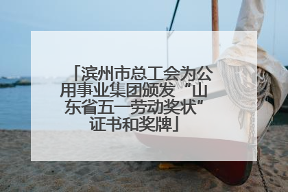 滨州市总工会为公用事业集团颁发“山东省五一劳动奖状”证书和奖牌