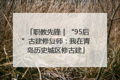 职教先锋｜“95后”古建修复师：我在青岛历史城区修古建