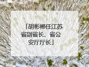胡彬郴任江苏省副省长、省公安厅厅长