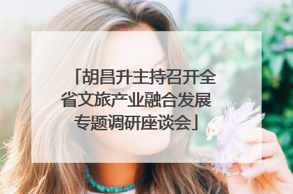 胡昌升主持召开全省文旅产业融合发展专题调研座谈会